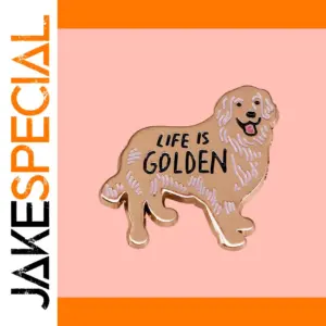 Golden Retriever Enamel Brooch Pin