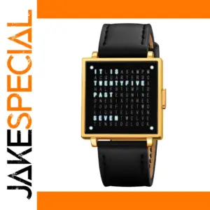 Skmei 2312 Gold Leather Word Clock Watch