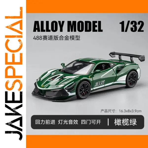 1/32 Scale Ferrari 488 GTB Alloy Model