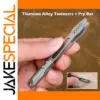 TC4 Titanium Steel Buckle Tweezers with Locking Corkscrew