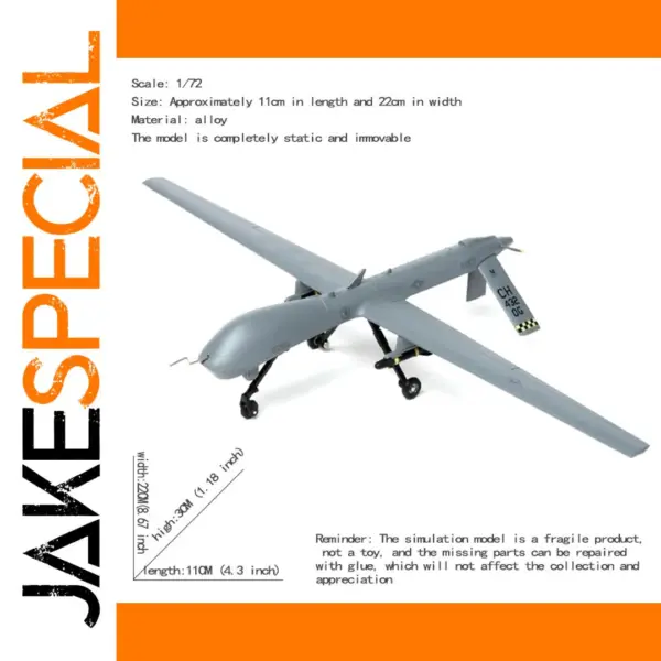 1/72 Scale Metal MQ-1 Predator Drone Model