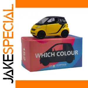 Yellow 1:64 Scale Smart Fortwo Diecast Model