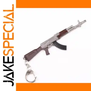 Metallic Rifle Keychain Pendant with Clasp