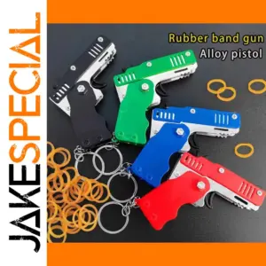 Mini Folding Launcher Toy with 60 Rubber Bands