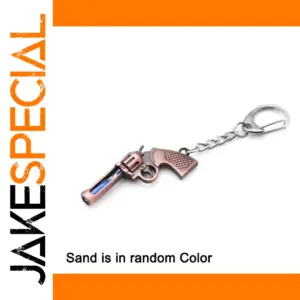 Metal Revolver Keychain with Silver Chain