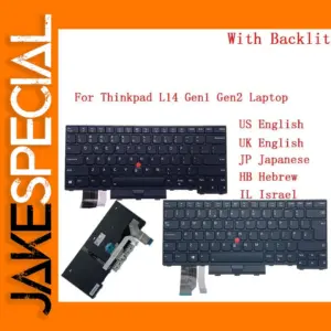 Lenovo Thinkpad L14 Backlight Keyboard G1 G2 US UK JP