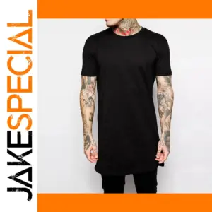 Men's Black Long Sleeve Hip Hop T-Shirt