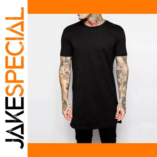 Men's Black Long Sleeve Hip Hop T-Shirt