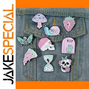 Pink Horror Skeleton Pin for Goth & Punk Styles