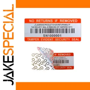 Silver PET Warranty Void Security Stickers 5x2cm