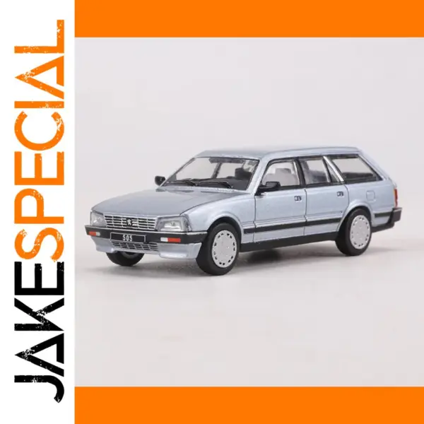 Peugeot 505SW Silver Diecast Model Car 1:64