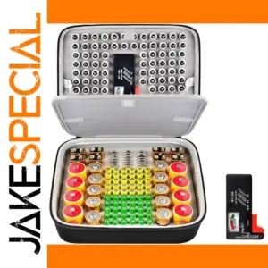 Battery Organizer Case with Tester for AA, AAA, 9V
