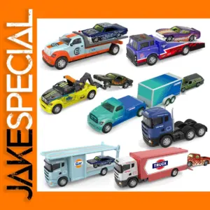 64 City Scene Alloy Car Trailer Model Set