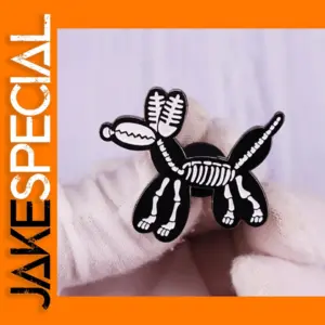 Balloon Animal Skeleton Brooch Pin Enamel Metal Jewelry