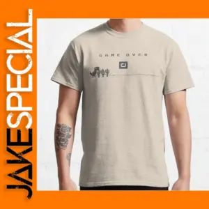 Game Over Dinosaur Pixel T-Shirt for Men