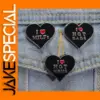 I Love Hot Dads Heart Enamel Pin Brooch