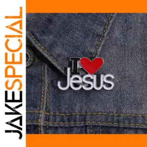 I Love Jesus Heart Enamel Pin Unisex Badge