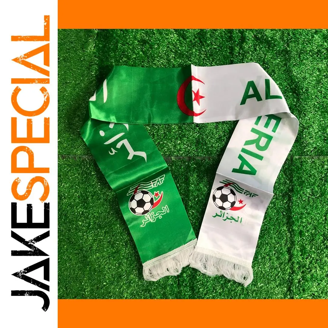 Algeria Football Scarf 14x130cm Satin Banner 1 Algeria Football Scarf 14x130cm Satin Banner
