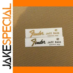 2Pcs Gold Fender Jazz Bass Headstock Decals