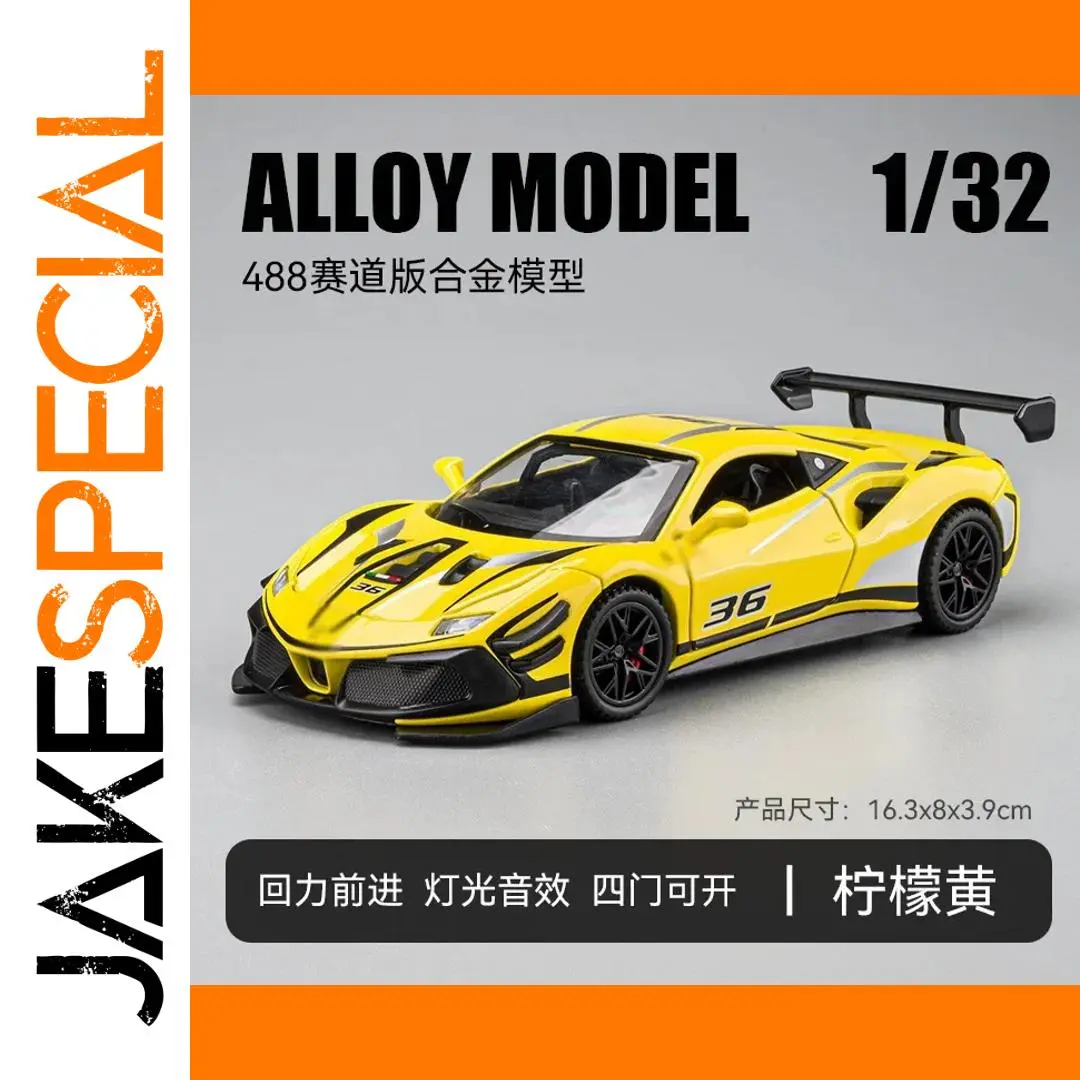 1/32 Scale Ferrari 488 Racing Alloy Model 1 1/32 Scale Ferrari 488 Racing Alloy Model