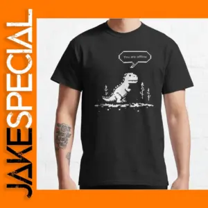 Funny Offiline 404 T-Rex Dinosaur T-Shirt for Men