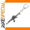 Metallic Assault Rifle Keychain with Loop