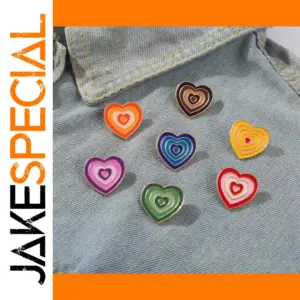 Rainbow Heart Shaped Enamel Pin for Clothing and Accessories
