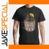 Men's Cartoon Coffee & Fly Fishing Graphic T-Shirt