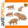Painted G Scale Pig Animal Figurines Set of 5