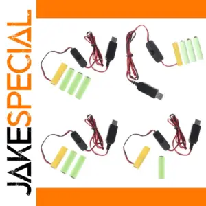 4-Pack Rechargeable AA/AAA Battery Set with USB