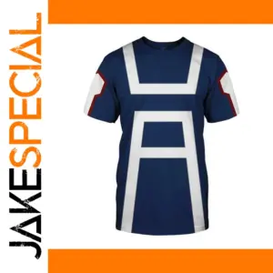 My Hero Academia Men's Summer T-Shirt Midoriya Izuku Blue