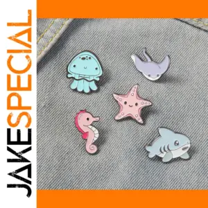 Marine Life Enamel Pin Set for Bags and Clothes