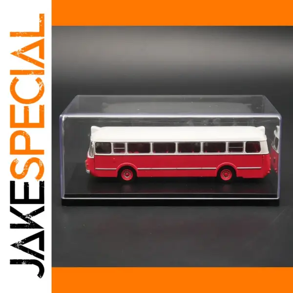 Vintage Red Bus Display Model with Case