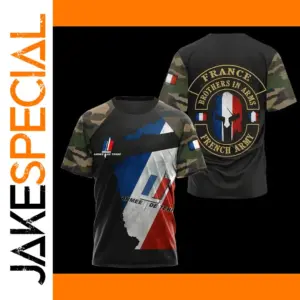 French Army Camo Men's T-Shirt Extra Large