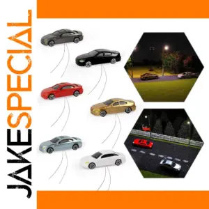 8pcs Lighted HO Scale Model Cars Set EC100