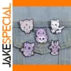 Cartoon Skeleton Kitten Enamel Pin