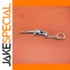 Metallic Firearm Keychain with Clasp