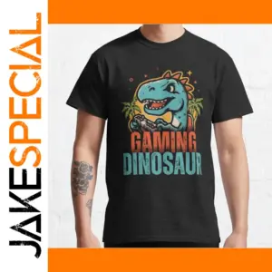 Dinosaur T-Shirt for Men 90s Cartoon Pixel Design