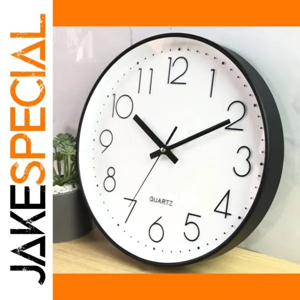 Silent 12 Inch Modern Wall Clock Design