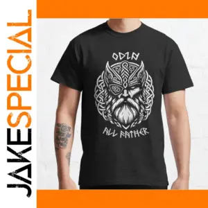 Odin Norse Mythology Viking T-Shirt Men Large Sizes