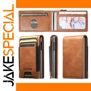 SUTENI Faux Leather Wallet with Card Eject Feature