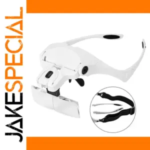Headband Magnifier with 2 LED Lights and 5 Replaceable Lenses