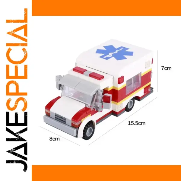Colorful Building Block Ambulance Toy Model