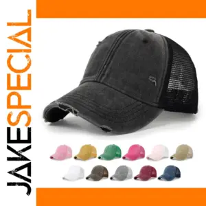 Vintage Washed Cotton Mesh Baseball Cap for Men and Women