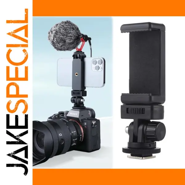 Camera Hot Shoe Phone Holder with Tripod Adapter