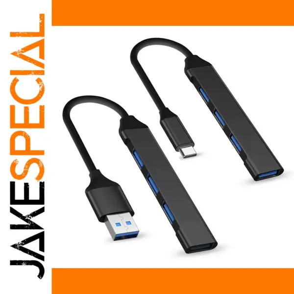 4-Port USB Type C Hub Splitter for PC