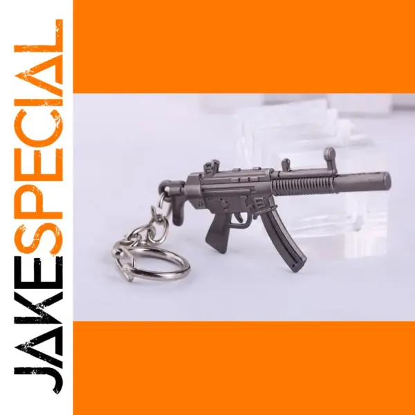 Metal Firearm Keychain - Submachine Gun Design