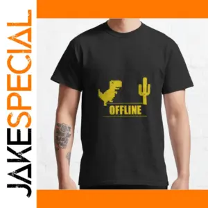 Funny Dinosaur T Rex 90s Cartoon Pixel Tee for Men