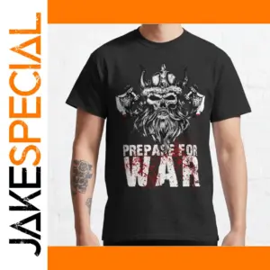 Viking Norse Mythology Skull T-Shirt Large Adults