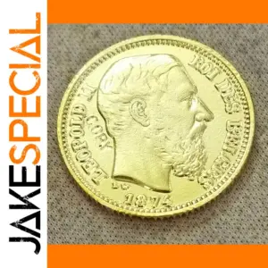 Replica 1874 Belgium 20 Francs Coin Leopold II